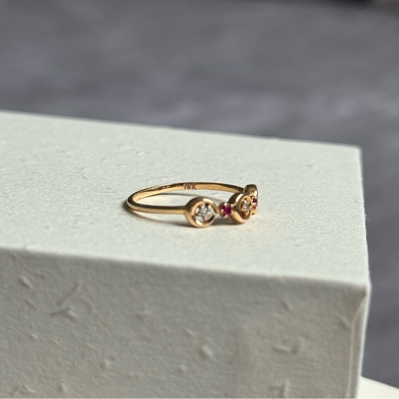 18k Rose Gold Ruby‎ Ring Size 5 - Picture 3 of 4